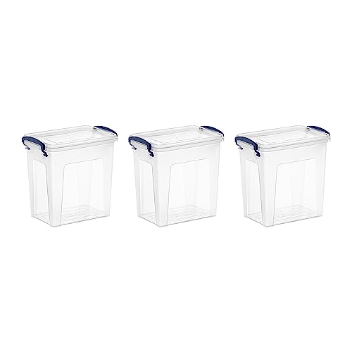 Image of Superio 2.5 Quart Clear Plastic Storage Boxes with Lids, Stackable Organizer Containers, BPA-Free Storage Bins for Home, Office, School & Dorm, 3 Pack