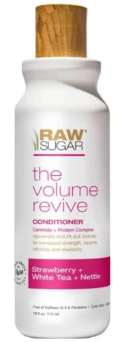R S Raw Sugar Volume Revive Shampoo & Conditioner Set. Antioxidants + Hyaluronic Acid. Strawberry + White Tea + Nettle. 18 Fl Oz Bottles Each., 18 Fl Oz (Pack Of 2) #TOP3