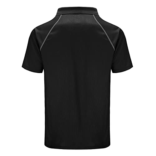 Moheen Mens Golf Shirt Moisture Wicking Quick-Dry Short Sleeve Casual Polo Shirts For Men Black 3Xl #TOP2