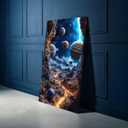 Toile paysage cosmique 40x70cm sans cadre décoration murale galaxie
