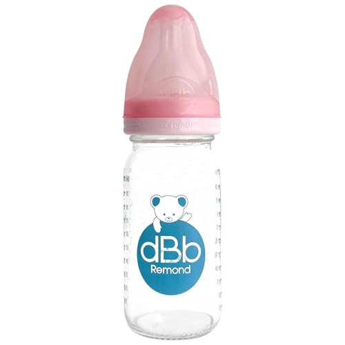 dBb Remond Biberon Regular Air 110 ml de vidrio - Chupete NN - Recién nacido - Anticólico de silicona - Flujo regular - 1ª edad, 0 a 4 meses - Fabricación francesa - Rosa polvoreado dBb Remond Biberon Regular Air 110 ml de vidrio - Chupete NN - Recién nacido - Anticólico de silicona - Flujo regular - 1ª edad, 0 a 4 meses - Fabricación francesa - Rosa polvoreado