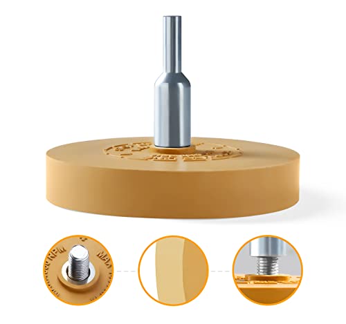 Decal Remover Eraser Wheel Removes Pinstripes Stripes Vinyl Tapes And Graphics 1 Pack Adhesive Remover Wheel For Drill Rubber Eraser Wheel Decal Remover Tool Solid Adhesive Remover Wheel Yellow #TOP6