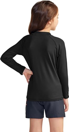 Image of TSLA Girls Long Sleeve Rash Guard Shirt, UV /SPF Water Beach Surf Swim Top, UPF 50+ Sunscreen Swimwear Shirts