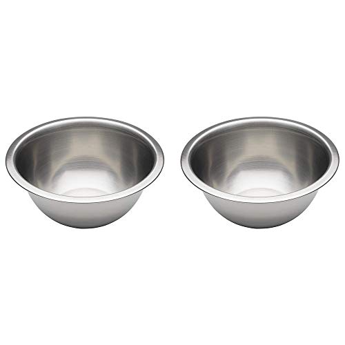 Chef Aid Stainless Steel Mixing Bowl Rust Resistant 22cm 1.7 Litre (Pack of 2)
