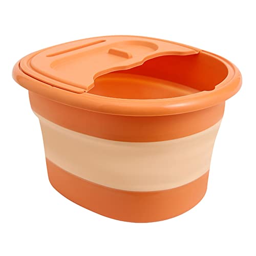 Spa de pies portátil con calentador y masajeador naranja