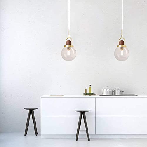 2 Pack Seeded Clear Glass Globe Lamp Shades, Replacement Lampshade Covers For Light Fixture Wall Sconces Pendant Lighting Vanity Light Table Floor Lamp,1.65"Fitter, 5.9"Diameter #TOP2