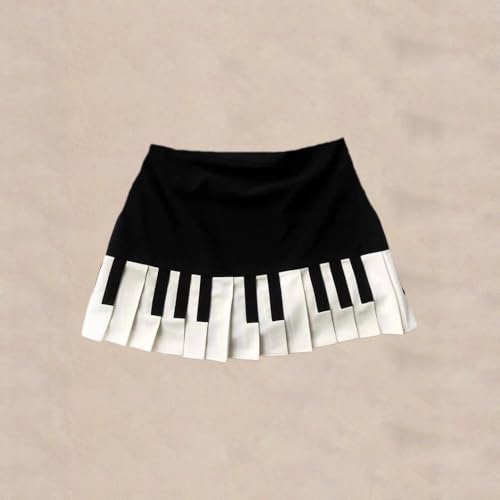 Womens Pleated Mini Skirt Y2k Stripe High Waist Piano Skirt School Uniform Cheerleader Skirts Skater Skirt2