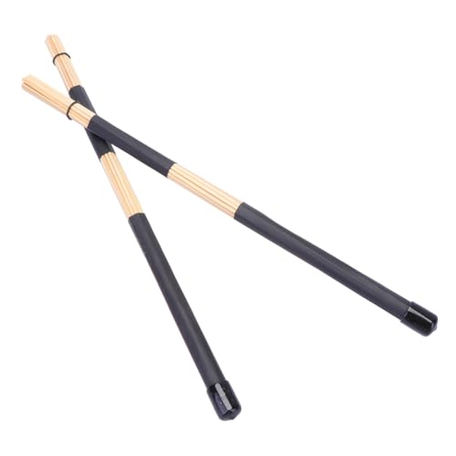 Baquetas de percusión de madera con mango de goma negro miniatura 7