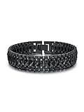 U7 Men Wrist Chain Bracelet Black Gun Plated 12mm Wide Chunky Link Bracelets -8.26'