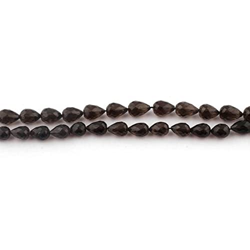 Quartz Fumé Briolettes Haut de Gamme LKBEADS Pierres Naturelles Facettées en Goutte SB1093