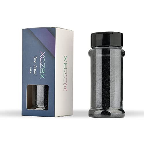Xczbx Fine Glitter,Resiner Holographic Fine Glitter Powder - 1.7Oz/50G, 1/64" Metallic Epoxy Resin Glitter Sequins Flakes For Tumblers,Slime, Nails, Paint, Art Crafts - Black Glitter #TOP23
