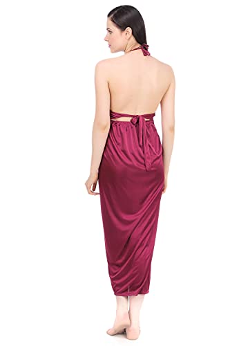 Image of Fasense Women's Satin Maxi Casual Regular Nightgown