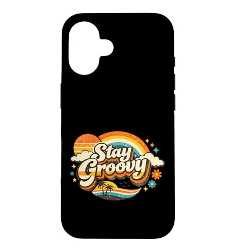 Stay Groovy ���g�� �T���Z�b�g �q�b�s�[ ���w �X�}�z�P�[�X iPhone 16 �p