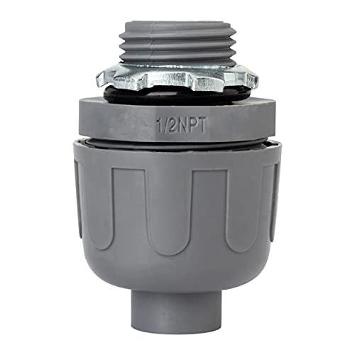 Ispinner 4Pcs Npt 1/2" Nonmetallic Liquid Tight Electrical Conduit Connector Fittings, Ul Listed, 94V-1, Pack Of 4 #TOP2