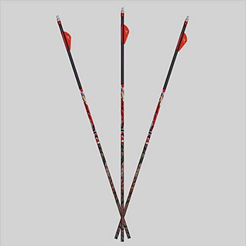 Carbon Express D-Stroyer MX Hunter 350 6PK Fletched Arrows, Red, Camo, One Size (51148)