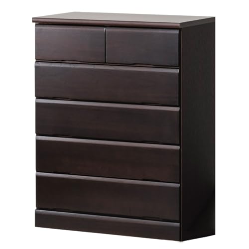 don チェスト 幅80cm 木製 届いてすぐ使える完成品『選べる16種』 3段 4段 5段 6段 完成品 多サイズ シティー ナチュラル ブラウン ホワイト オークナチュラル 大川家具 日本製 国産 サイズバリエーション豊富 組立不要 (ブラウン, 5段