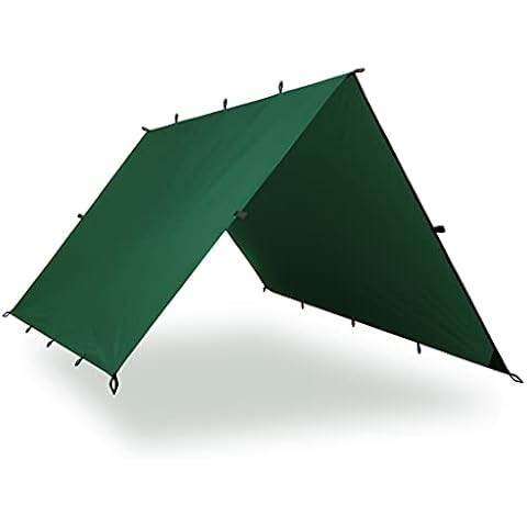Aqua Quest Guide Tarp - 100% Waterproof Ultralight RipStop SilNylon Backpacking Rain Fly - 3x2, 3x3, 4x3, 6x4 Green or Olive Drab (Emerald Old Logo, 3 x 2) Cover