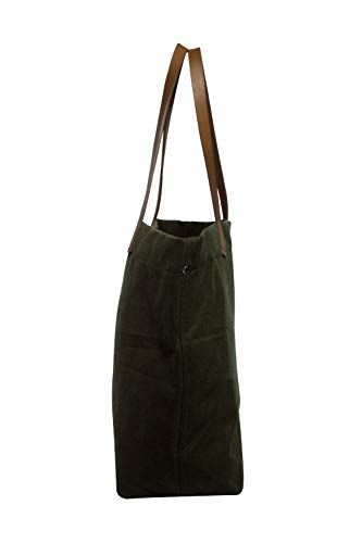 Image of AQVA Cotton Thick Canvas Tote Bag for Women (17.5 inchx13 inchx6 inch) | Trendy Stylish Multipurpose Handbag with Inside Pockets and Zipper | Shoulder Bag for Shopping, Beach, Travel and Work
