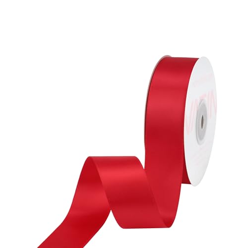 VATIN Double Face Hot Red Satin Ribbon 1