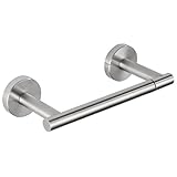 Portarrollos de Papel higiénico, Doble Poste, Soporte Giratorio para pañuelos, Acero Inoxidable, Soporte de Pared, Gran megarollo Compatible para baño, Comercial y Autocaravana níquel Cepillado