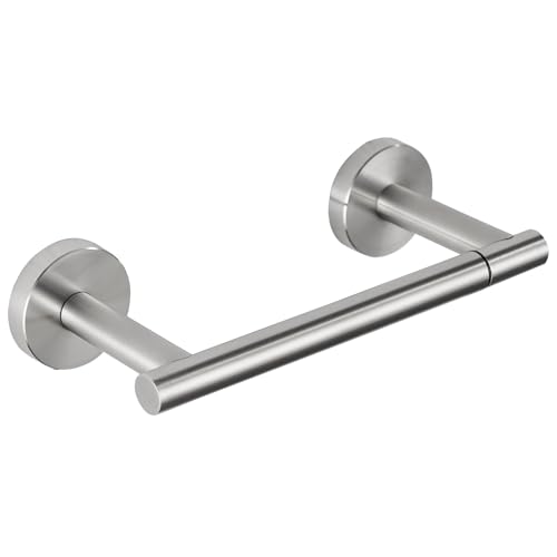 Portarrollos de Papel higiénico, Doble Poste, Soporte Giratorio para pañuelos, Acero Inoxidable, Soporte de Pared, Gran megarollo Compatible para baño, Comercial y Autocaravana níquel Cepillado