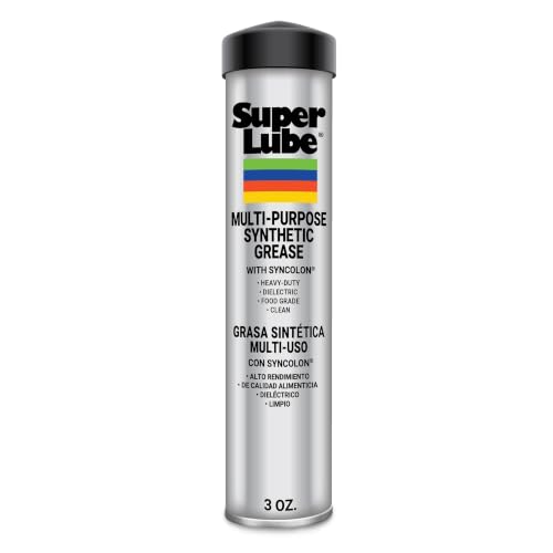 Super Lube Multi-Purpose Synthetic Grease w/ Syncolon® (Clear, 3oz Cartridge) | NSF Certified Food Grade &amp; Clean | Heavy Duty Friction, Wear &amp; Rust Protection