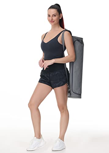 Image of THE GYM PEOPLE Womens High Waisted Running Shorts Quick Dry Athletic Workout Shorts with Mesh Liner Zipper Pockets