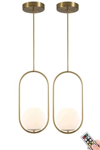EFDGJZS Lámpara Colgante Regulable con Pilas – Lámpara de araña inalámbrica Recargable para Cocina, Isla, Comedor, Dormitorio – Solución de iluminación portátil y temporizada