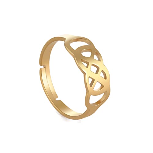 Bague nœud de sorcière acier inoxydable pour femme style vintage