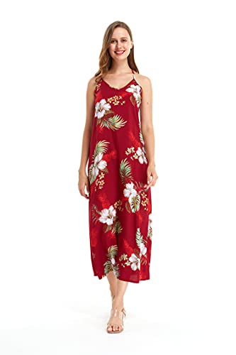 Image of Matchable Family Hawaiian Luau Men Women Girl Boy Clothes in Pineapple Garden Burgundy