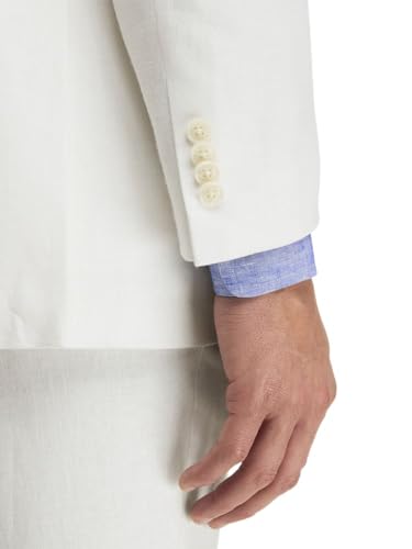 Paul Fredrick Men's Linen Blend Double Breasted Peak Lapel Suit Jacket3