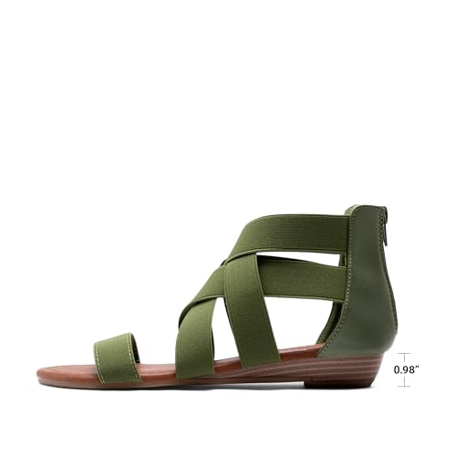 Image of DREAM PAIRS Women's Elastic Ankle Strap Sandals Gladiator Strappy Low Wedges Sandals