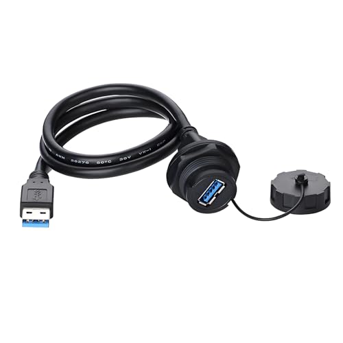 Conector USB 3.0 Tipo A Hembra Panel Impermeable miniatura 1