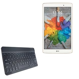 BoxWave Keyboard Compatible with LG G Pad X 8.0 - SlimKeys Bluetooth Keyboard, Portable Thin with Chiclet-Style Keys - Jet Black