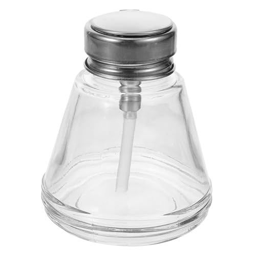 WOONEKY - Botella dispensadora de bomba vacía para removedor de esmalte de uñas y removedor de maquillaje, botella transparente para líquidos, botella de empuje