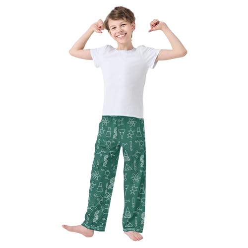 ZZKKO Science Chemical Formula Green Boys Pants for Kids Jogger Pants with Pockets S-XL2