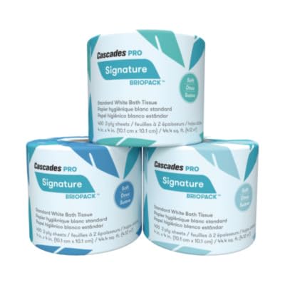 Cascades PRO Signature Bath Tissue, Septic Safe, 2-Ply, White, 400 Sheets/Roll, 24 Rolls/Carton