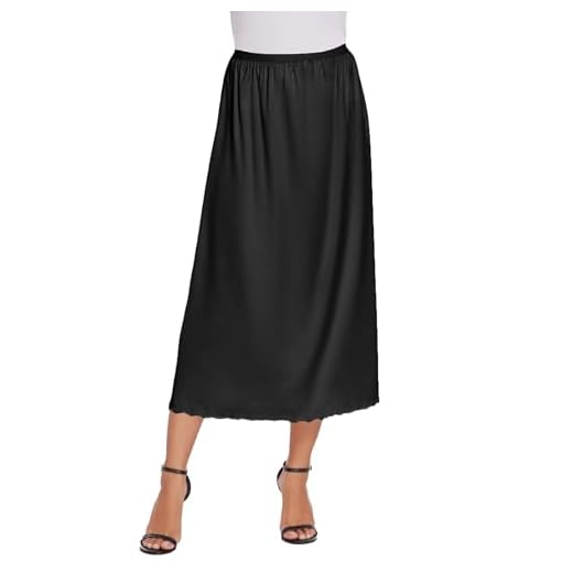 r-dessous Lack BH & Mini Rock Faltenrock schwarz Groesse: S/M 6 Avidlove Damen Satin/Spitze Glatt Dessous Lang Rock mit Spitzensaum Unterrock Einfarbig, A Maxi Schwarz, XXL