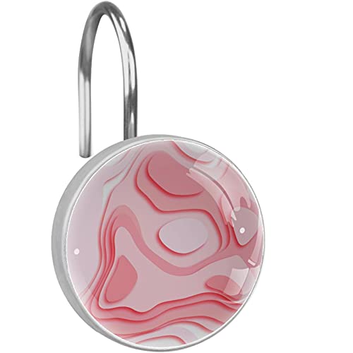 Crochets rideau de douche anti-rouille glisse fluide rose