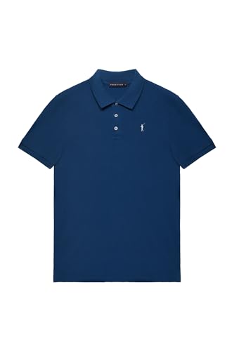 Polo Club - Polo para Hombre | Manga Corta | Piqué de Algodón Suave | Logo Bordado | Ideal para Verano | Regular Fit, Azul Índigo, L, Algodón