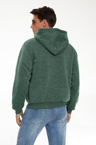 Image of SWISSWELL Men Zip Up Hoodies Sherpa Lined Jacket Heavyweight Fleece Sweatshirt Winter Warm Hooded Coat