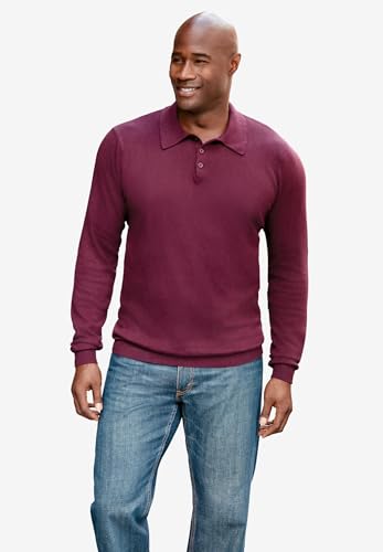 KingSize Men's Big & Tall Lightweight Polo Sweater2