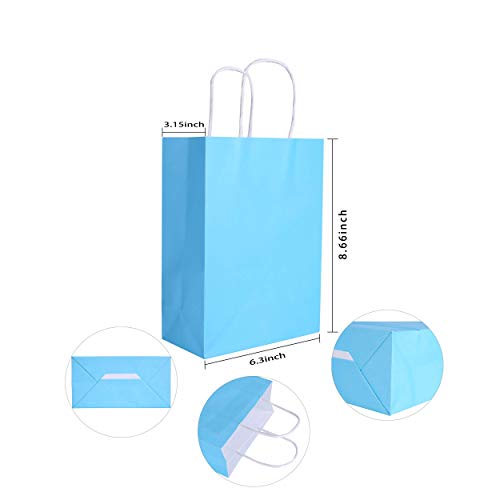30 Pieces Kraft Paper Rainbow Party Favor Bags With Handle Assorted Colors (Rainbow) #TOP2