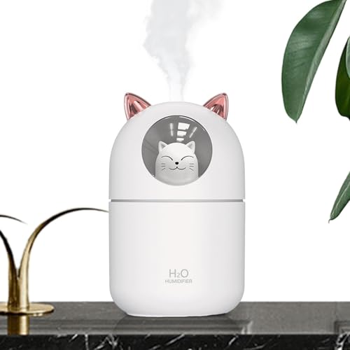 Feline Mini Humidifier - 300ML Cat Design Car Aroma Diffuser, Rechargeable Ultrasonic Air Moisturizer With Ambient Night Illumination | Personal Hydrating Mist Device Skin Nourishment Travel Desktop H - Image 6