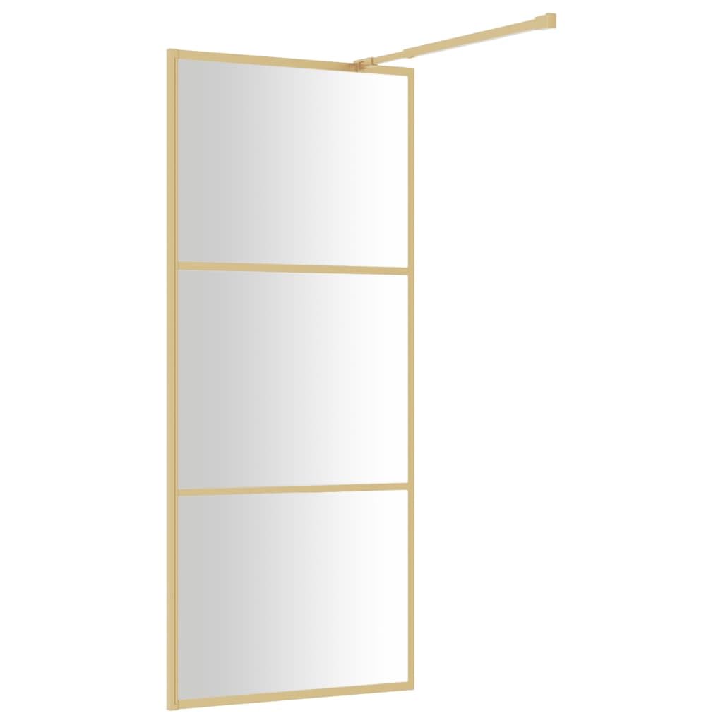 Parete per Doccia Walk-in Vetro Trasparente ESG 80x195 cm Oro,Parete per Doccia Walk-in,Parete Doccia,Componenti Doccia,Pareti Doccia-154935