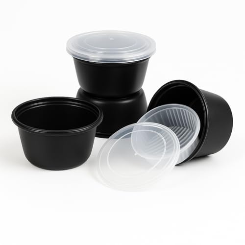 50 oz Disposable Bowls with Lids – Double Layer Soup & Food Containers for Takeout, Salad & Healthy Meal Prep, Microwave & Freezer Safe(150set)