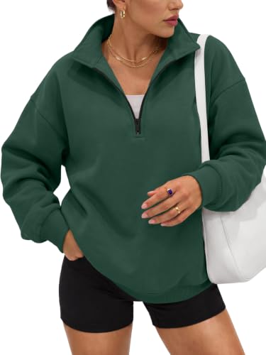 Image of Trendy Queen Women's Oversized Sweatshirts Half Quarter Zip Fleece Sweaters