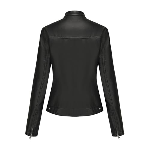 Ladies Long Sleeve Jackets Coats for Women Neck Faux Leather Hooded Motorcycle Basic Winter Fall Outfits 20254