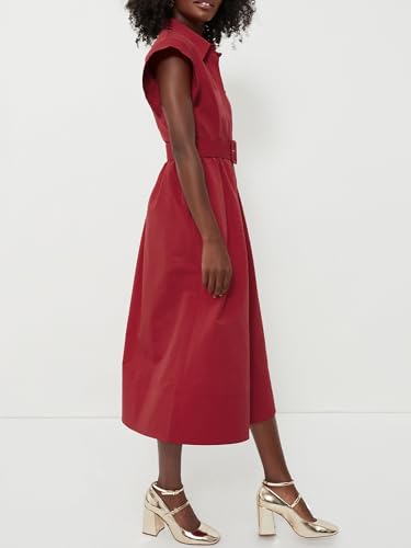 Jenkoon Women's Turn Down Collar Shirt Dress with Belt Short Sleeve Shell Trench Coat Formal Dresses3