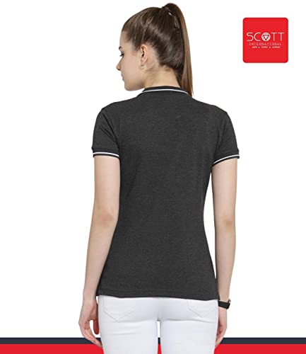 Image of Scott International Women's Regular Fit 100% Pure Organic Cotton Polo T-Shirt | Womens Polo Collar Neck T-Shirt | Cotton Plain Polo Neck Half Sleeve T-Shirt | Tshirts for Women